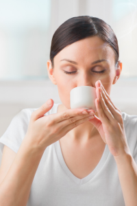 woman drinking tea